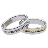 Golden Metal Cock Ring with Grooves